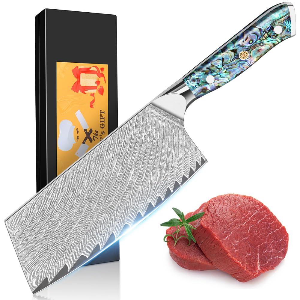 Amazon | KyushuBlade 包丁 三徳包丁 ダマスカス包丁 刃渡り180mm